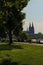 Vibrant group of people enjoying a sunny day in Rhein Park, Germany.