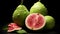 Vibrant Guava Fruit Image On Black Background
