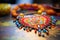 Vibrant Handcrafted Beadwork Necklace: Intricate Patterns and Brilliant Colors