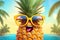 Vibrant Happy pineapple character. Generate AI