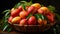 A vibrant, healthy meal ripe fruit, fresh vegetables, organic generated by AI