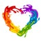 Vibrant heart-shaped splash in LGBT Colors