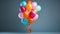 A vibrant helium balloon bouquet ready to surprise someone on their birthday