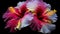 Vibrant hibiscus blossom in tropical garden generated by AI