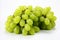 Vibrant high quality green grape isolated on white background for advertising and marketing.