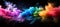 Vibrant holi paint powders exploding in rainbow symphony against black background