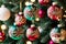 Vibrant Holiday Ornaments in Bokeh Style.AI Generated