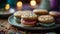 Vibrant homemade macaroon stack with colorful confetti decoration generated by AI