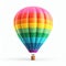 Vibrant Hot Air Balloon on White Backdrop. Generative ai