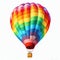 Vibrant Hot Air Balloon on White Backdrop. Generative ai