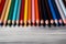 Vibrant hues Assorted school pencils showcasing a colorful, lively collection