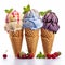 Vibrant Ice Cream Cones With Cherries And Mint - Ap Photo