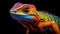 Vibrant Iguana: A Colorful Lizard With Bright Colored Horns