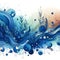 Vibrant illustration abstract blue waves bubbles