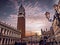 Vibrant illustration painting of Venice, Italy, with its iconic canals, gondolas, and buildings