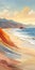 Vibrant Impasto Beach Painting With Textured Detail And Warm Color Palettes