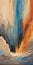 Vibrant Impasto Brushstrokes: Cave With Two Mountains In Beige And Gray-blue