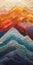 Vibrant Impasto Mountain Sunset Artwork