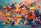 Vibrant Impasto Painting with Bold Colors for Modern Wall Art.