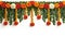 Vibrant indian festive garland on a white background, gudi padwa decoration photo