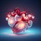 Vibrant Interconnected Hearts: A Captivating Digital Illustration