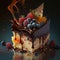 Vibrant and intricate image of sumptuous and delicious cake.