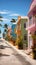 Vibrant island scenes colorful houses on Barbados, tropical delight