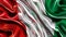 Vibrant Italian flag design rendered flowing silk texture, Italy\\\'s national colors, pride culture