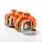 Vibrant Japanese Sushi Roll With Salmon And Avocado