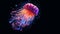 A vibrant jellyfish swimming in the ocean. Generative ai