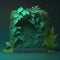 Vibrant jungle vines background, minimalist mockup for podium display or showcase AI generation