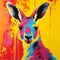 Vibrant Kangaroo Art Painting In Pop Art Style