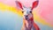 Vibrant Kangaroo Painting With Bold Lines And Soft Yet Vibrant Colors