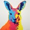 Vibrant Kangaroo Pop Art By Robert Burns: A Fusion Of Peter Saville And Martin Ansin