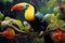 Vibrant Keel billed Toucan amidst Panamas rich vegetation a captivating wildlife scene