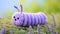 Vibrant Knitted Caterpillar On Lush Green Grass - Uhd Image