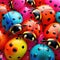 Vibrant ladybug Heads, A Macro Illustration