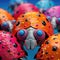 Vibrant ladybug Heads, A Macro Illustration