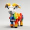 Vibrant Lego Lamb: Multidimensional 3d Sculpture With Bold Chromaticity