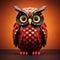 Vibrant Lego Owl With Large Eye And Red Body - Technological Design