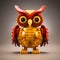 Vibrant Lego Owl Sculpture With Realistic And Fantastical Elements