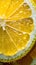 Vibrant Lemon Slice Close-Up with Extreme Macro Detail AI Generated