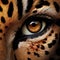 Vibrant Leopard Eye Closeup: Exotic Animal Print Graphic