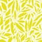 Vibrant lime green hand drawn leaves on neutral cream background. Seamless vector design with a fresh organic feel