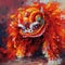 Vibrant lion dance with intricate movements