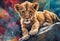 Vibrant Lion Painting