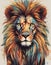 Vibrant Lion Painting