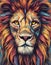 Vibrant Lion Painting