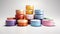 vibrant lip balms in round tin cases, placed elegantly on a light background, perfect for label-free designs or layouts.