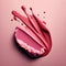 Vibrant lipstick stain and lipgloss splash. cosmetics, beauty, and glamour makeup. Generative ai